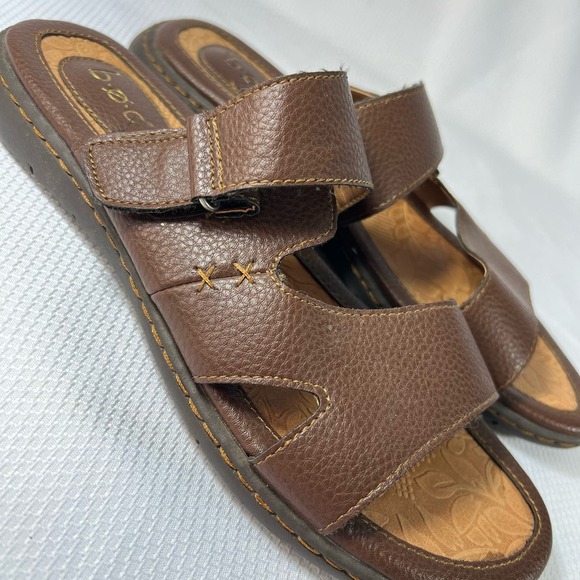 B.O.C Sandals Slip On Slides For Women Size 9 Brown Vegan Leather - Picture 2 of 10